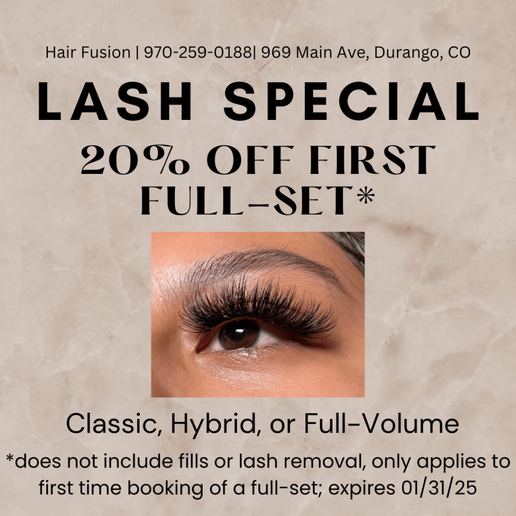 lash special ad, 20% off full set, classic, hybrid, or full-volume - expires 01/31/2025